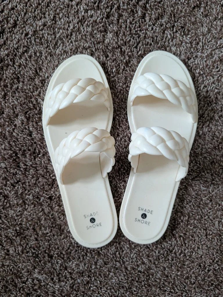 Shade & Shore White Braided Sandals - Size 9 thumbnail