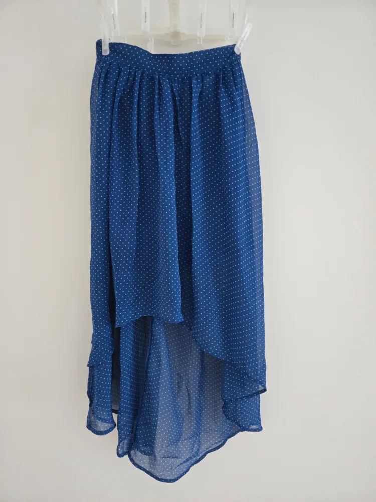 XXI Essentials Blue Polka Dot Skirt - XS thumbnail