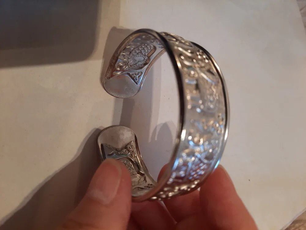 Silver 925 filled  Cuff Bracelet image indicator(8)