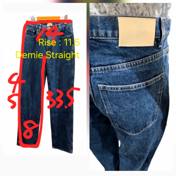 DL1961 Demi High Rise Relaxed-Fit Straight Leg Jeans Size 26-27 image indicator(2)