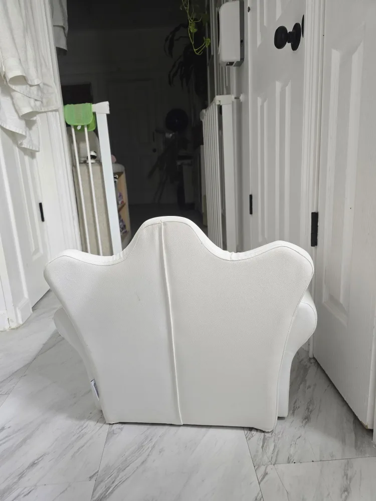 Kids White Crown Sofa Chair + Ottoman, 18+ Months image indicator(7)