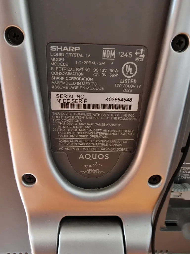 Sharp Aquos LCD TV image indicator(4)
