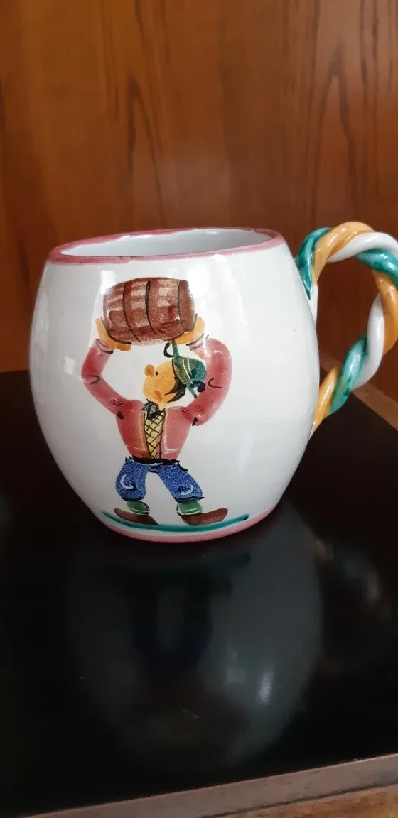 2 Vintage Hand-Painted Ceramic Mugs image indicator(3)