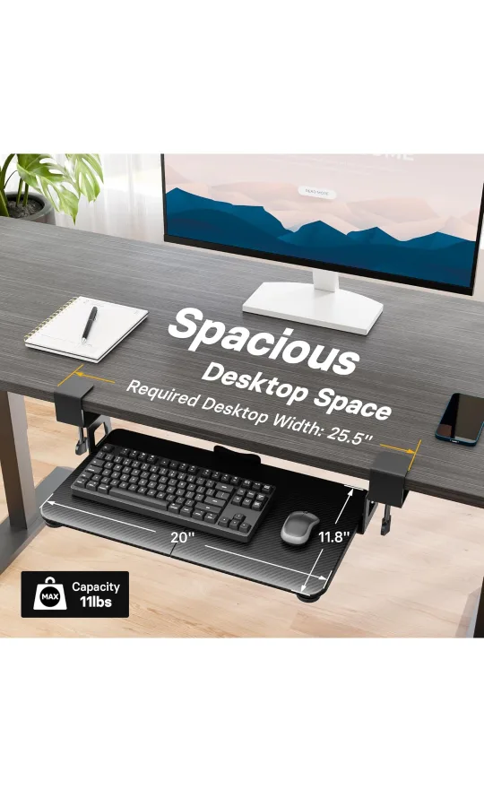 Clamp-on Keyboard Tray Under Desk thumbnail