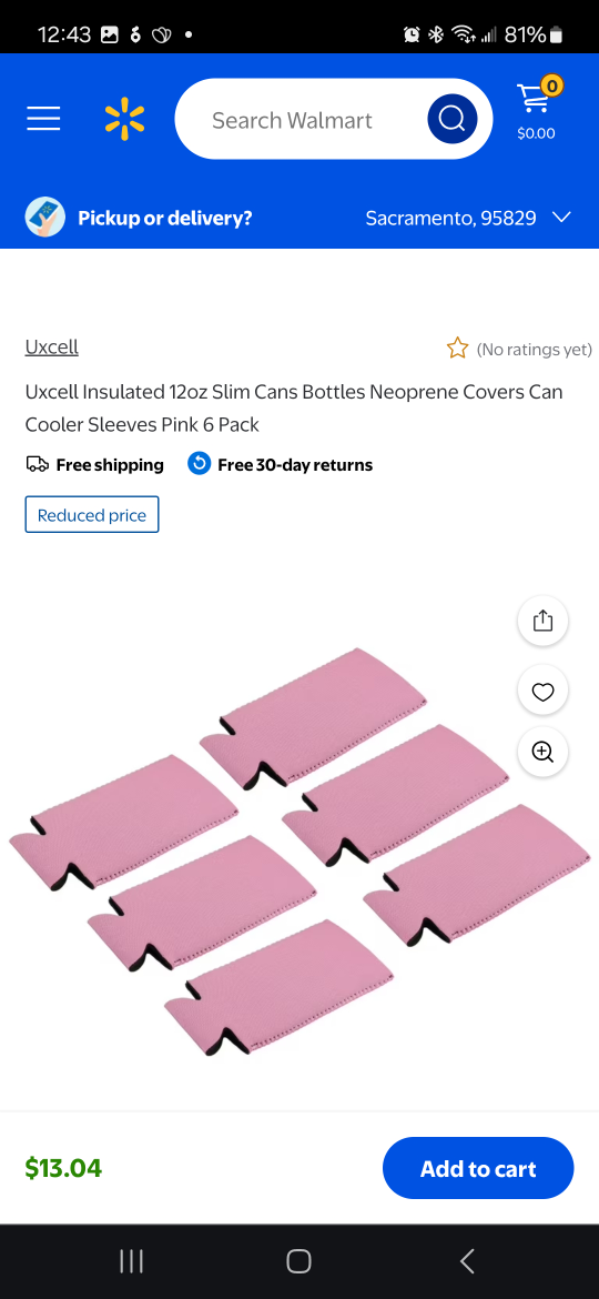 Pink Neoprene Can Coolers**10 pack**