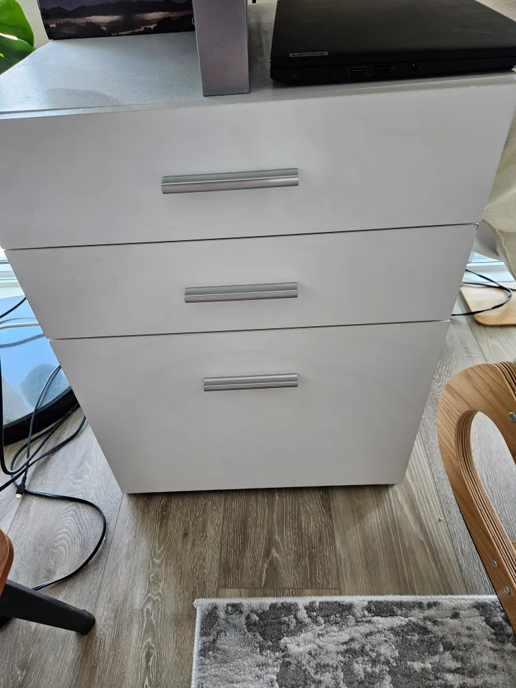 White 3-Drawer Desk Cabinet image indicator(4)