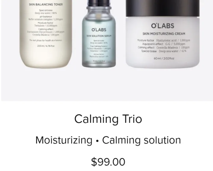 New O'Labs Calming 4 piece Set. Korean skincare image indicator(3)