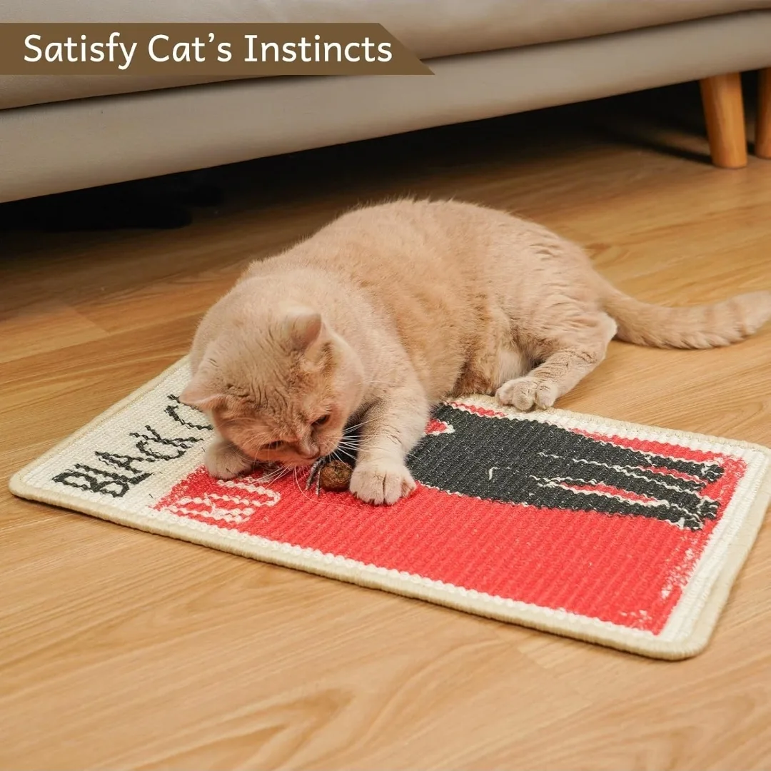 Sisal Cat Scratcher Mat 22"x13" – “Black Cat Rules” image indicator(6)