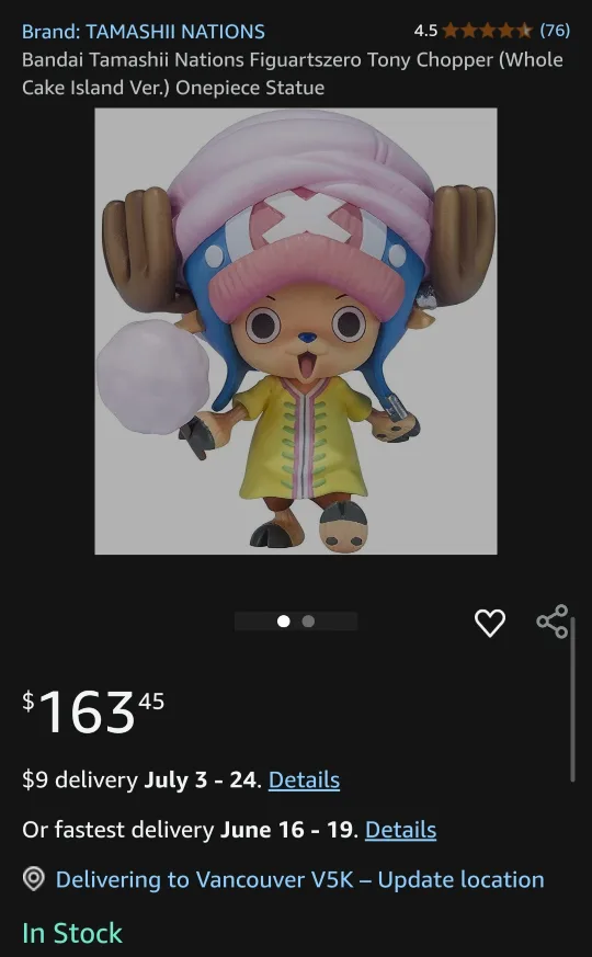 Tony Tony Chopper Figuarts Zero Figure - Whole Cake Arc version image indicator(3)