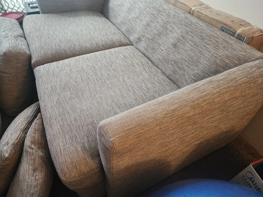 Light Grey 2-Seater Sofa With Throw Pillows thumbnail