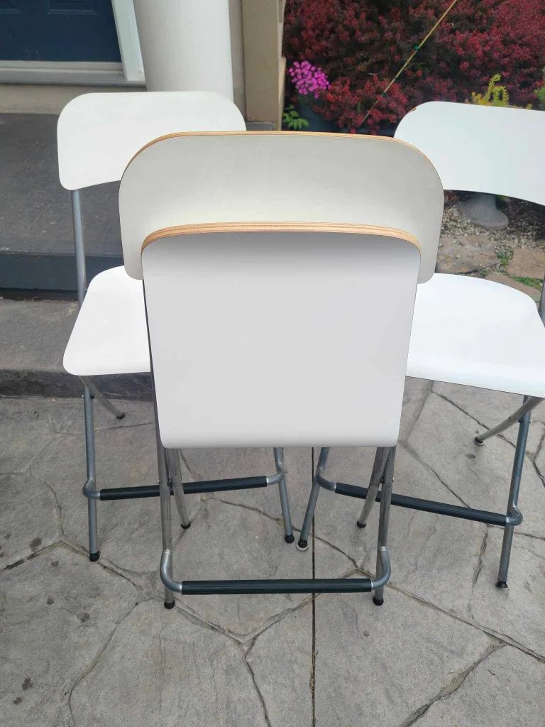 3x IKEA White Folding Chairs or Bar Stools image indicator(7)