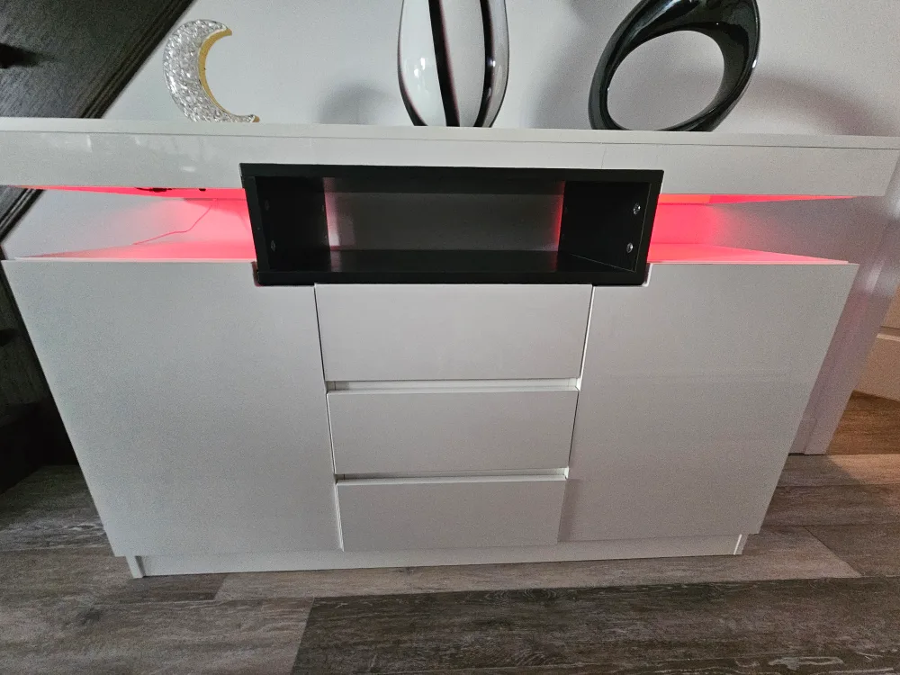 White Modern Credenza with Drawers image indicator(5)