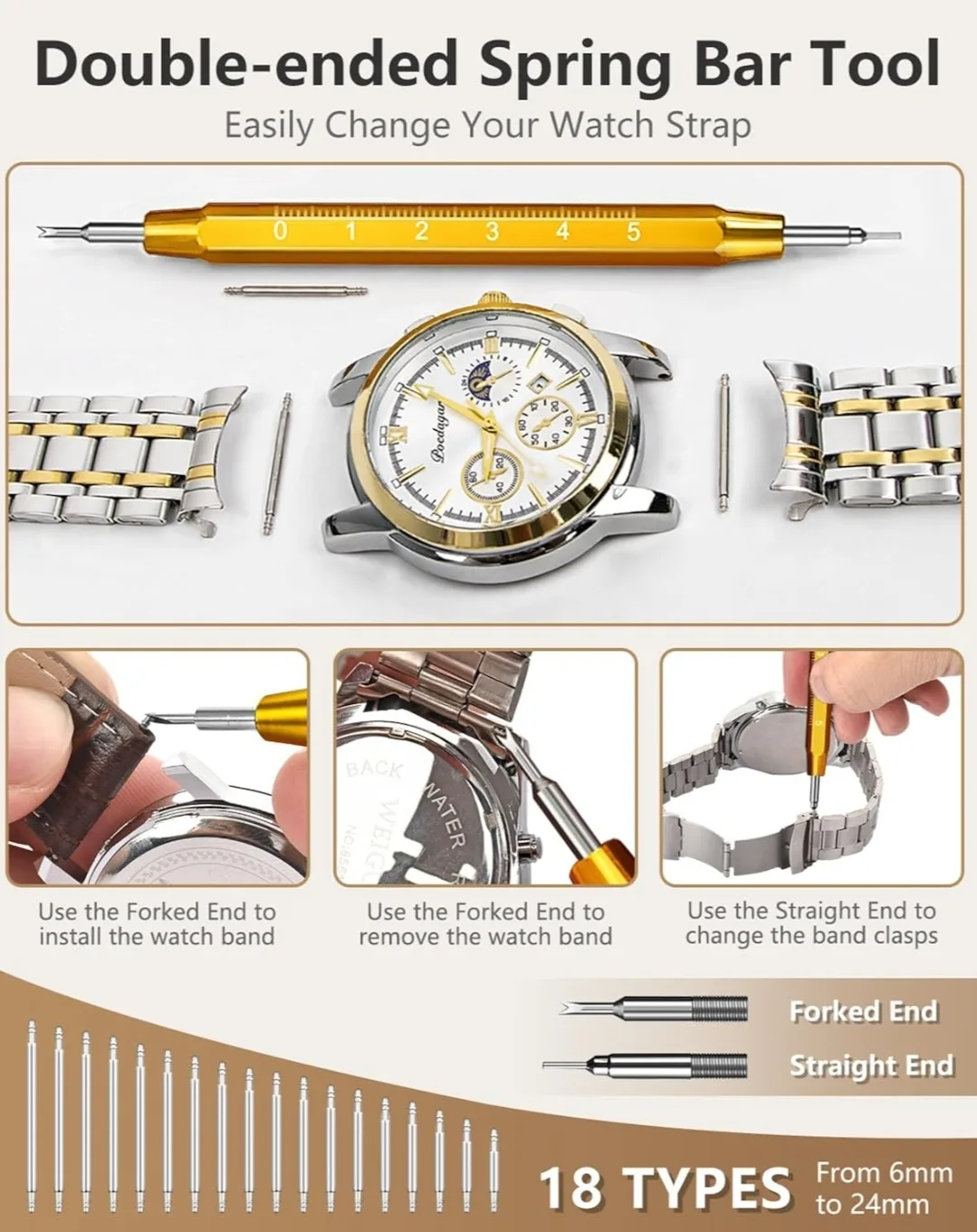 149 Pc Watch Repair Kit, Link Remover, Case Opener, 108 Spring image indicator(4)