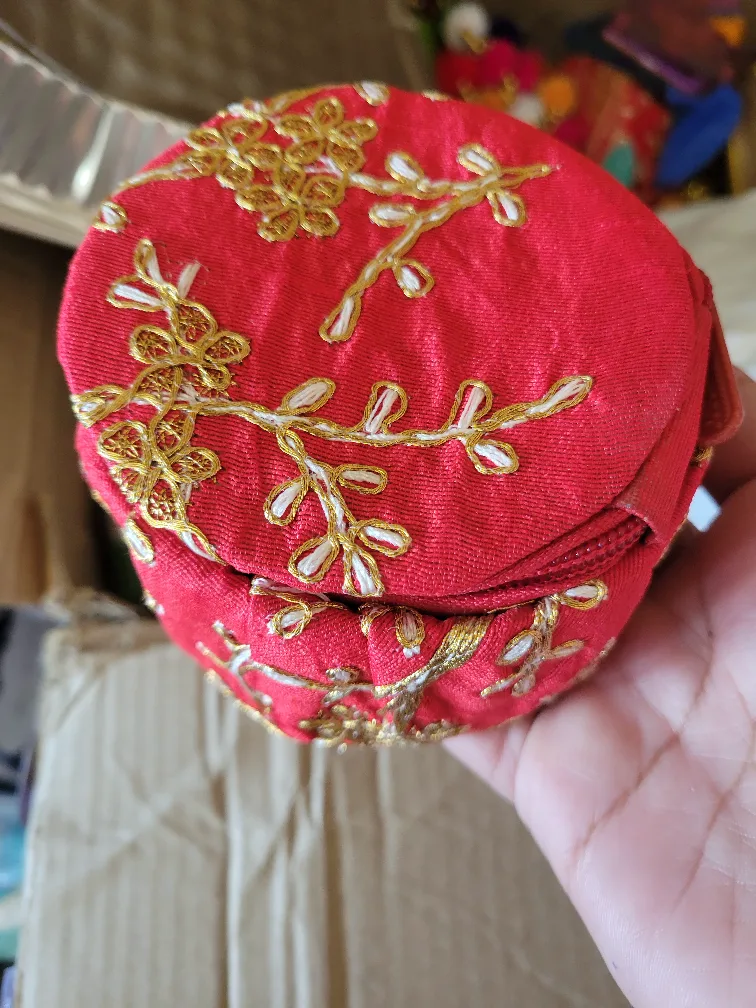 Embroidered Red Pouch perfect for return gifts thumbnail