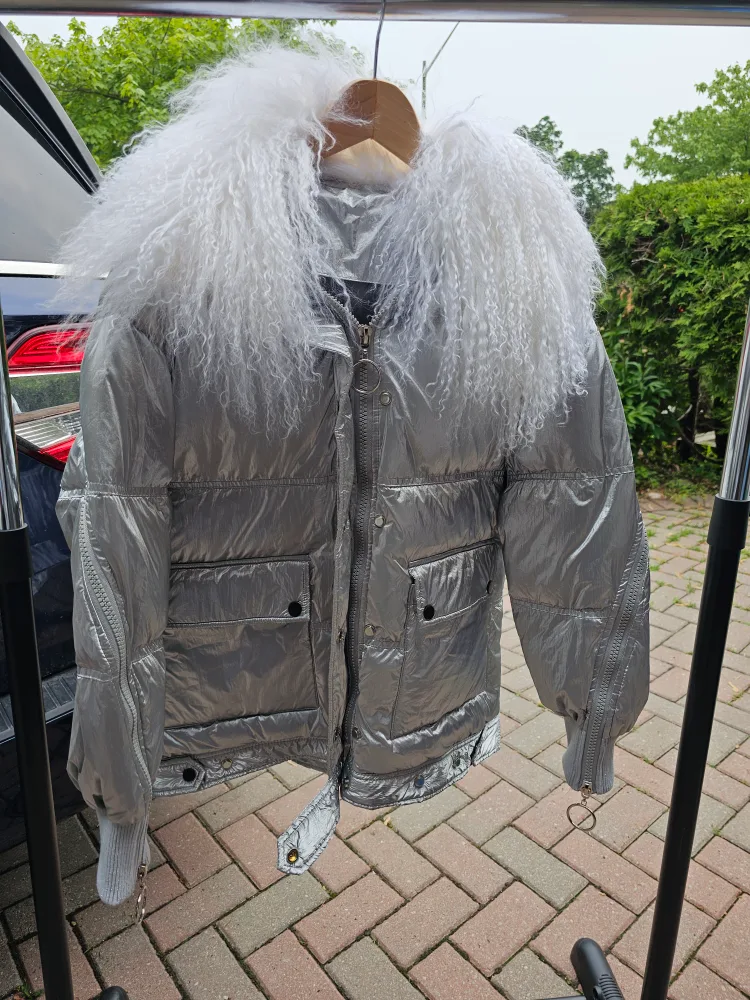 Metallic Silver Puffer Jacket thumbnail