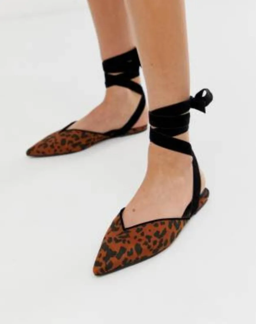 Leopard Print Pointed Ballet Flats - Size 7 thumbnail