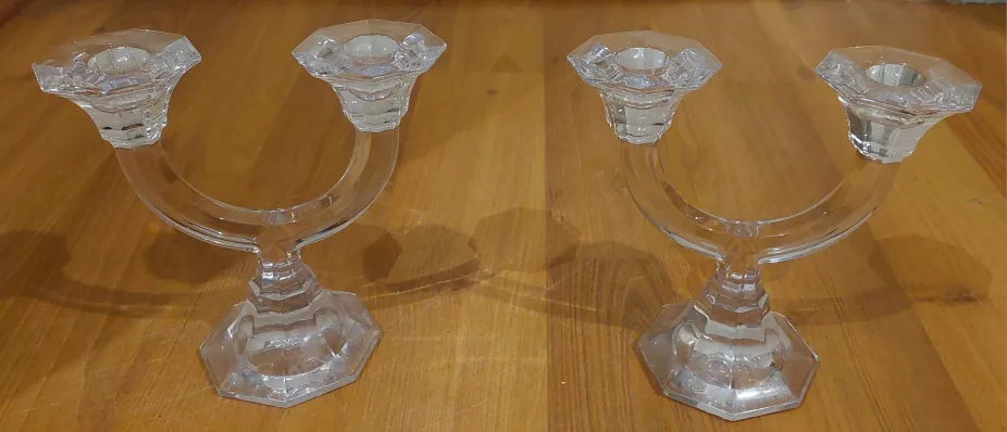 Pair of Clear Candlestick Holders image indicator(2)