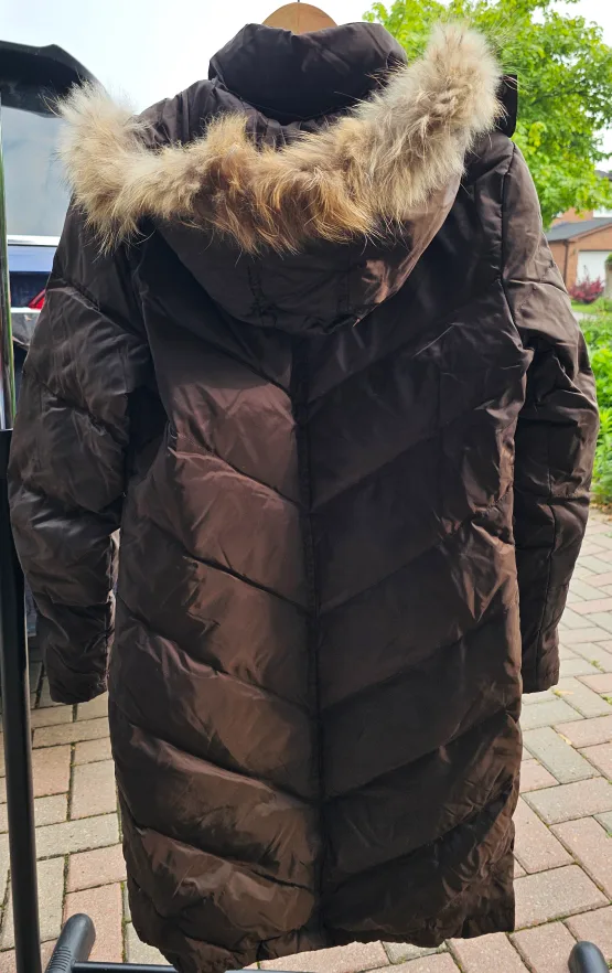 Brown Puffer Jacket with Fur Hood image indicator(2)