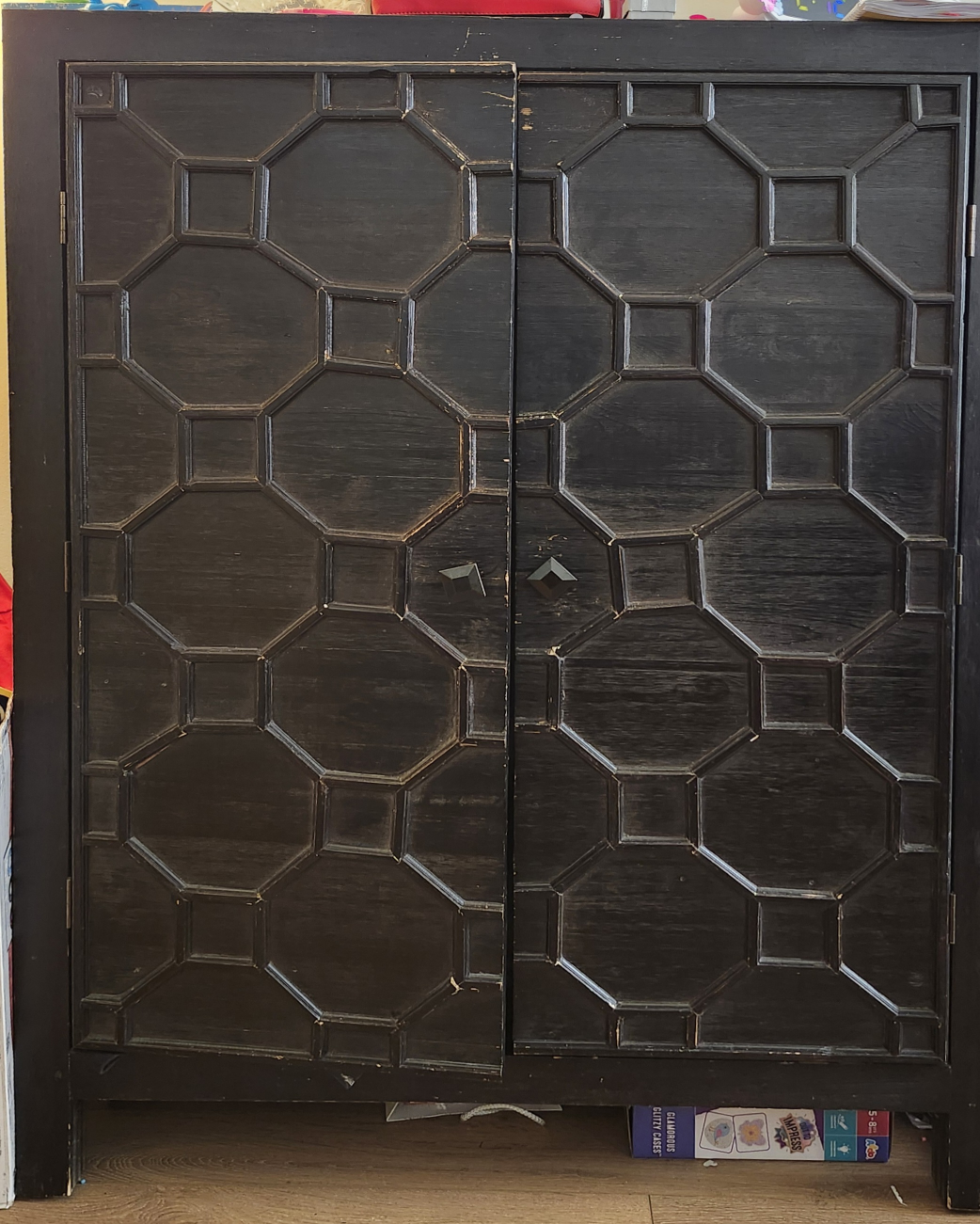 Dark Wooden wine rack cabinet