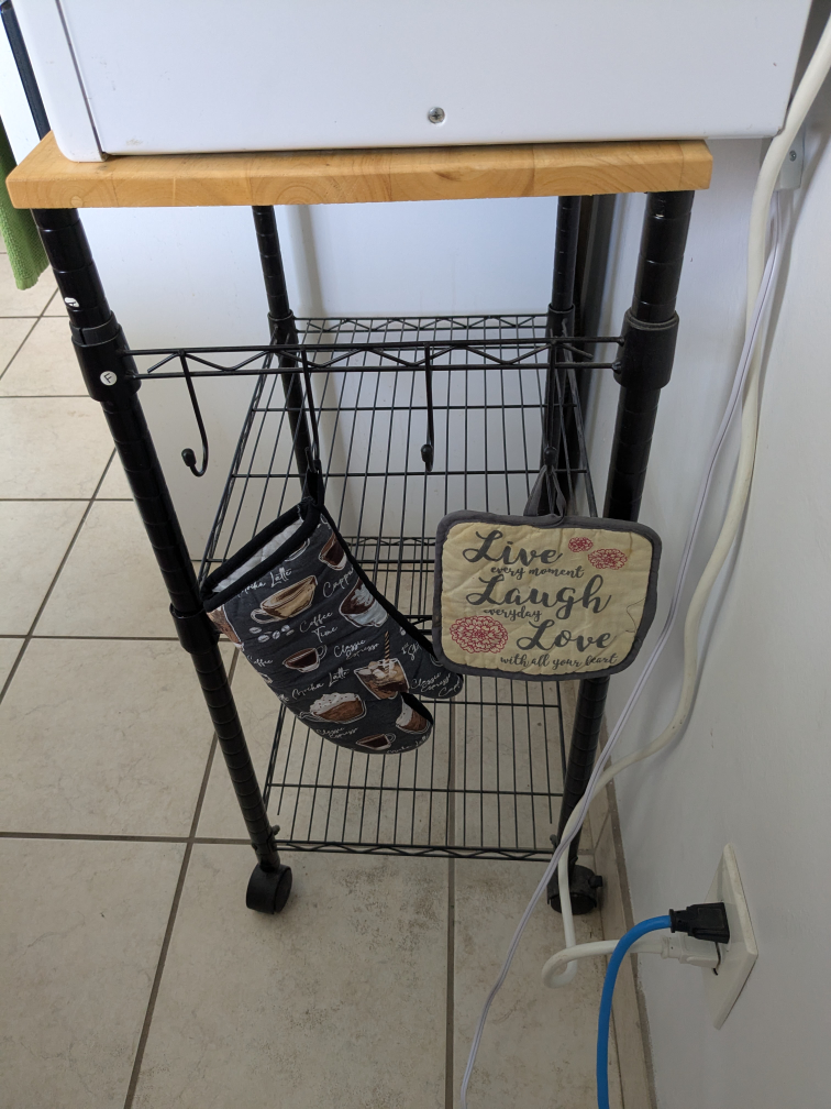 Rolling Microwave Cart with Wood Top - photo 3