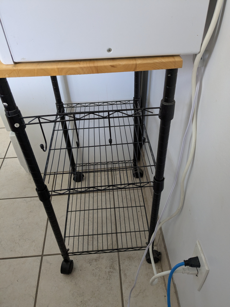 Rolling Microwave Cart with Wood Top - photo 4