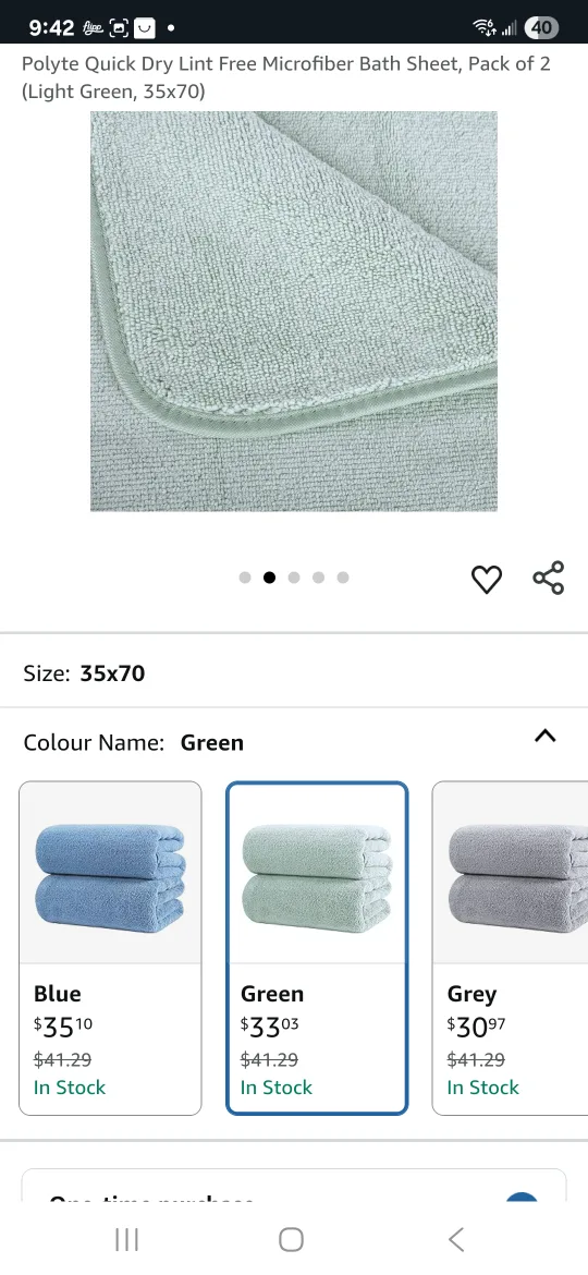 Two Brand new Light Green Microfiber Bath Sheet thumbnail