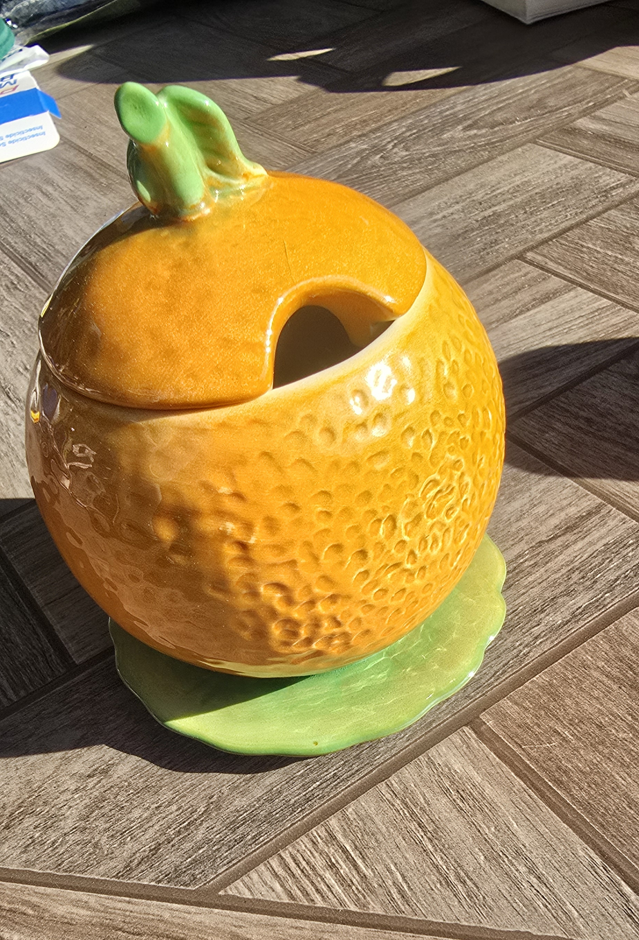 Vintage Goebel Orange Sugar Bowl