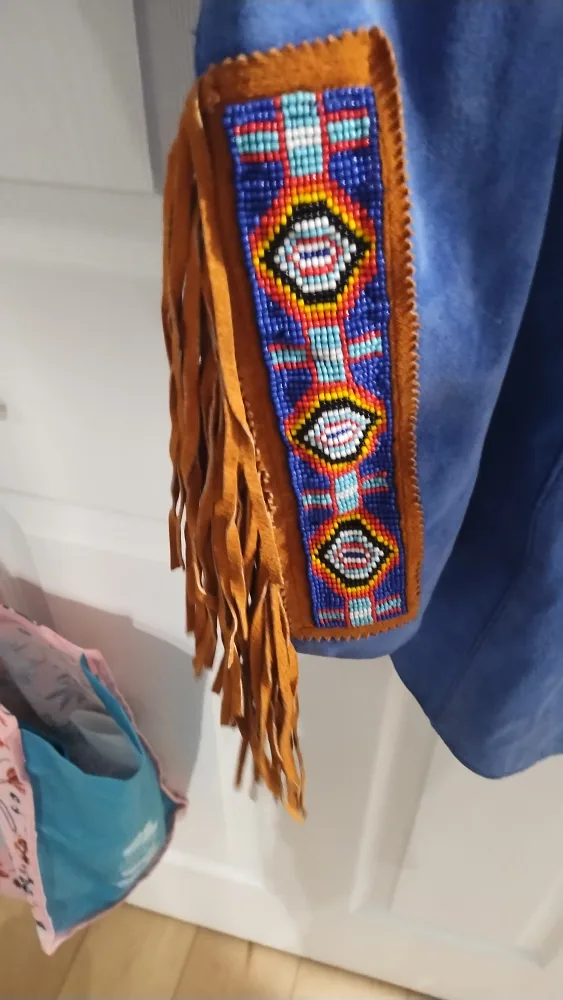 Frontier Classic Vintage Blue Suede Leather Fringe Jacket image indicator(4)