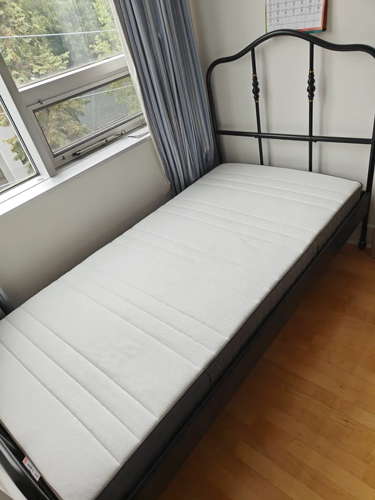 Single Twin Bed Frame & Mattress thumbnail