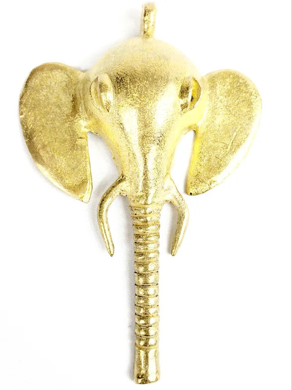 Large African Elephant Pendant Jewelry in Brass image indicator(2)