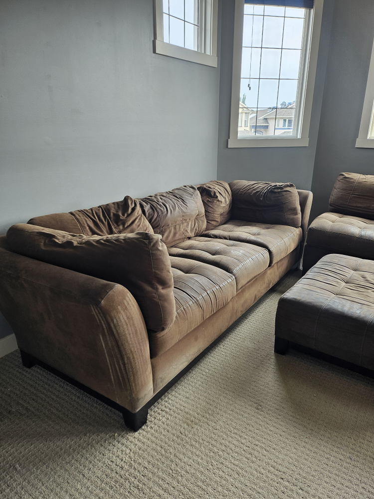 Brown Sectional Sofa with Ottoman - photo 2