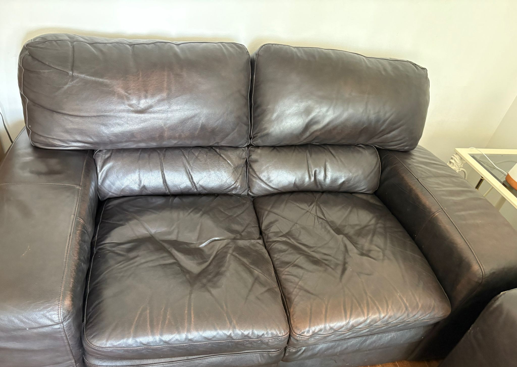 Black Leather Sofa - Gently Used - photo 2