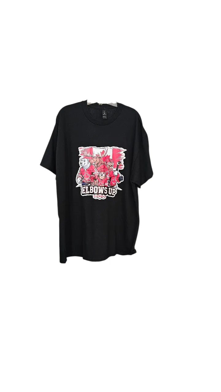 ELBOWS UP CANADA Black Cotton T-Shirt thumbnail
