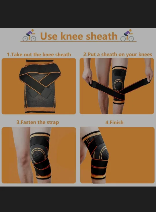 Vitoki Knee Support Sleeves – 2 Pack, Medium, Orange🧡 image indicator(5)