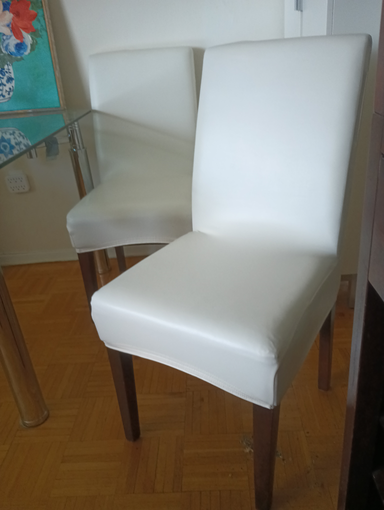 FREE! Set of 4 off-white Parson's dining chairs #freecycle - photo 3