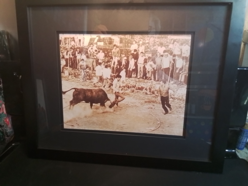 Vintage Photo "Running of the Bulls Pamplona Spain"