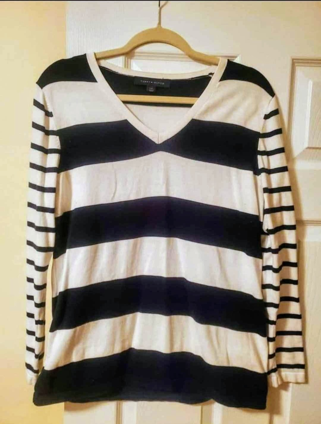 Tommy Hilfiger Striped V-Neck Sweater