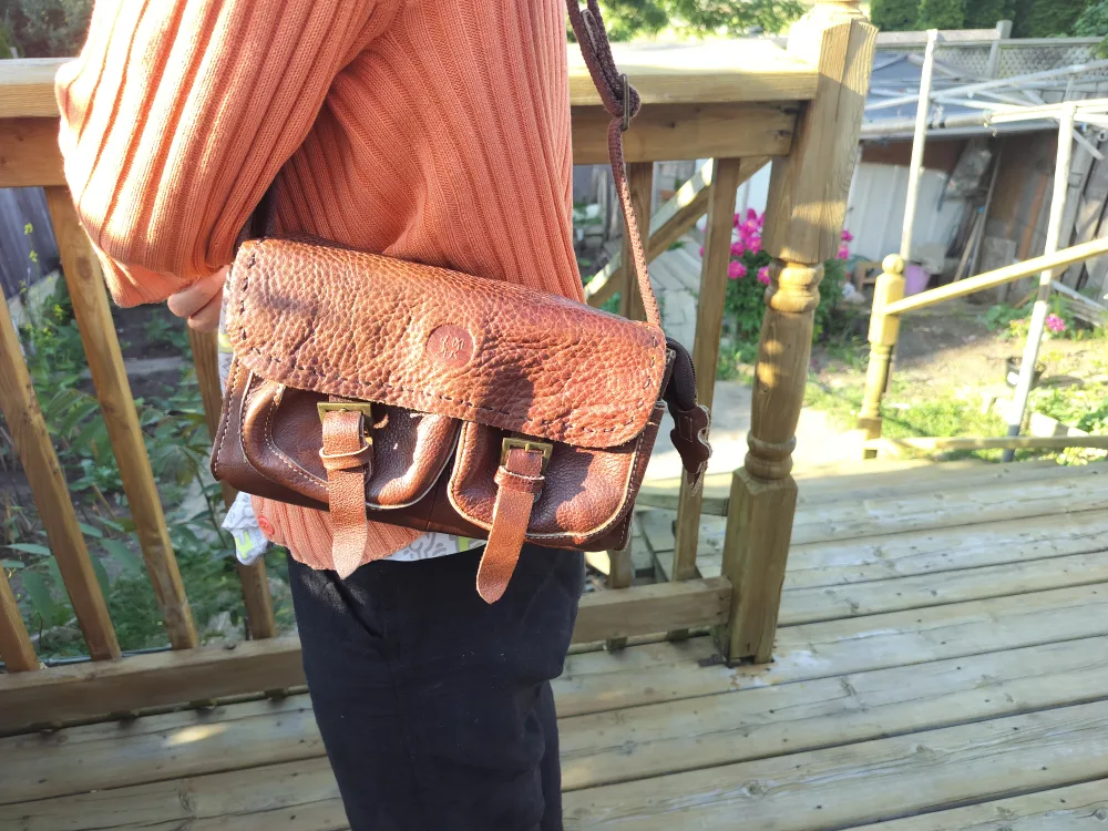 Vintage Brown Leather Shoulder Bag image indicator(3)