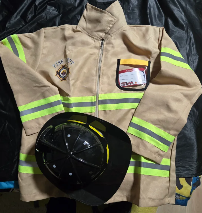 Firefighter Costume jacket and helmet thumbnail