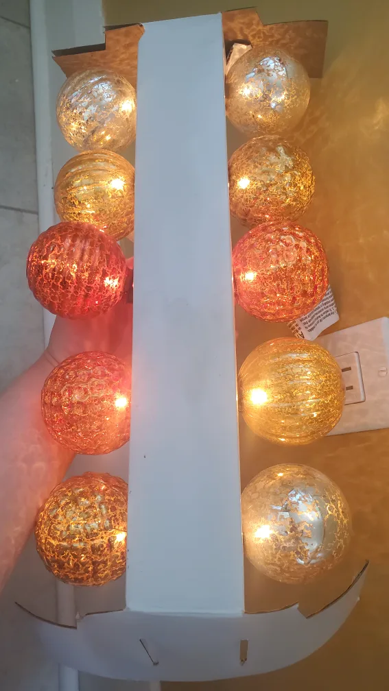 Mercury Glass Ball String Lights - New in Box! thumbnail