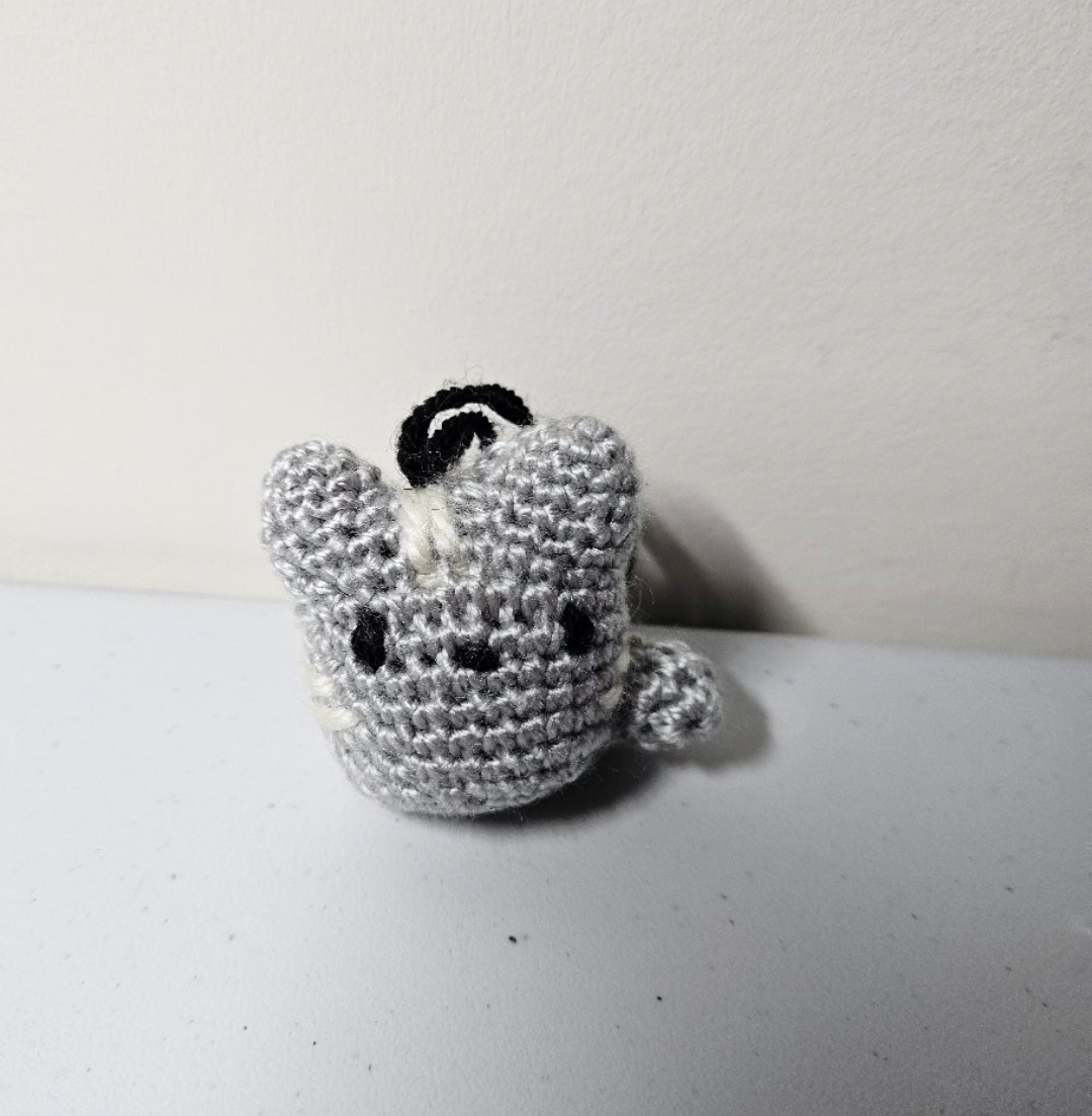 Handmade Crochet Cat Keychain - Grey #freecycle - photo 2