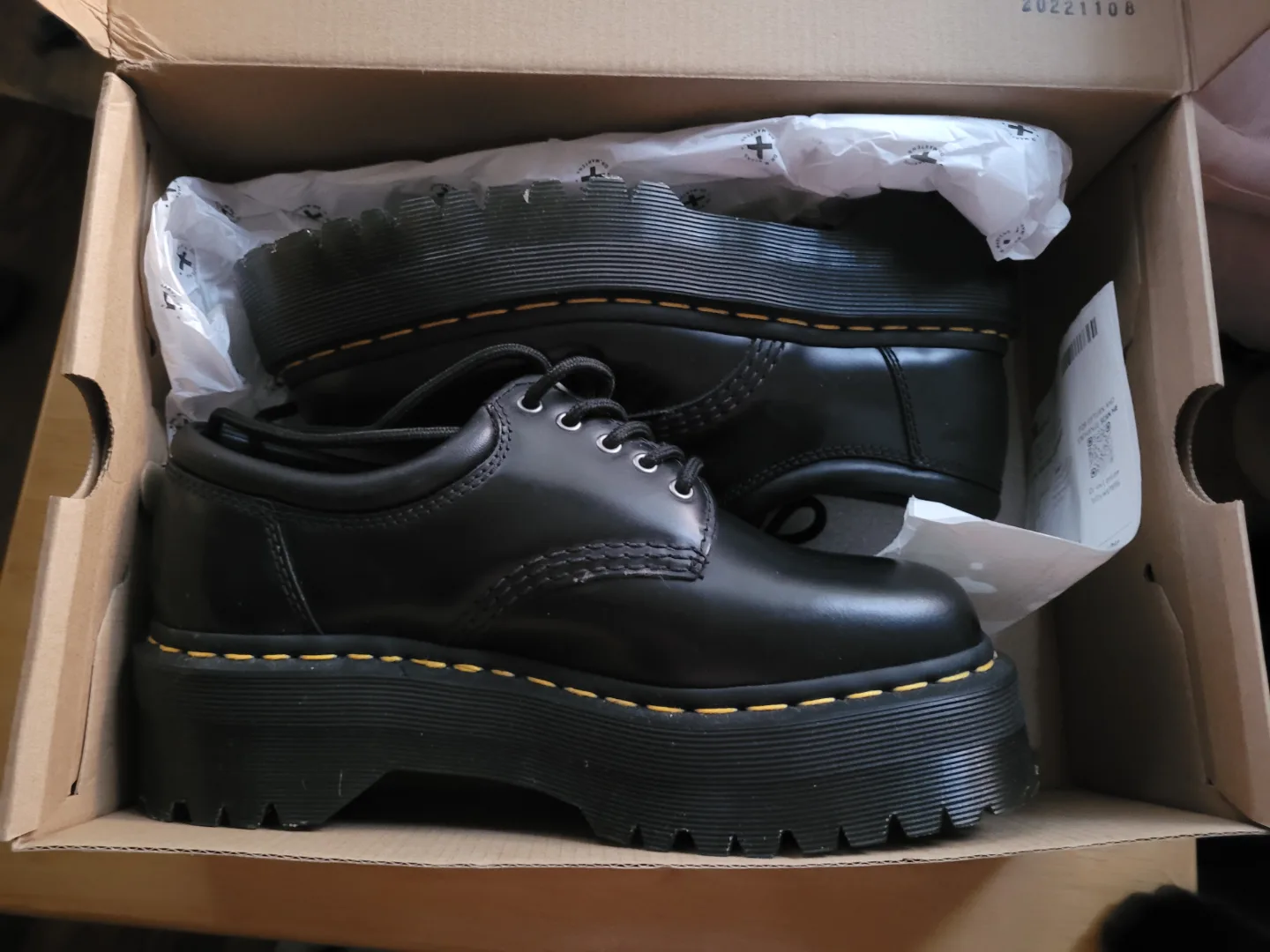Dr. Martens Black 8053 Quad Leather Platform Shoes BNIB image indicator(3)