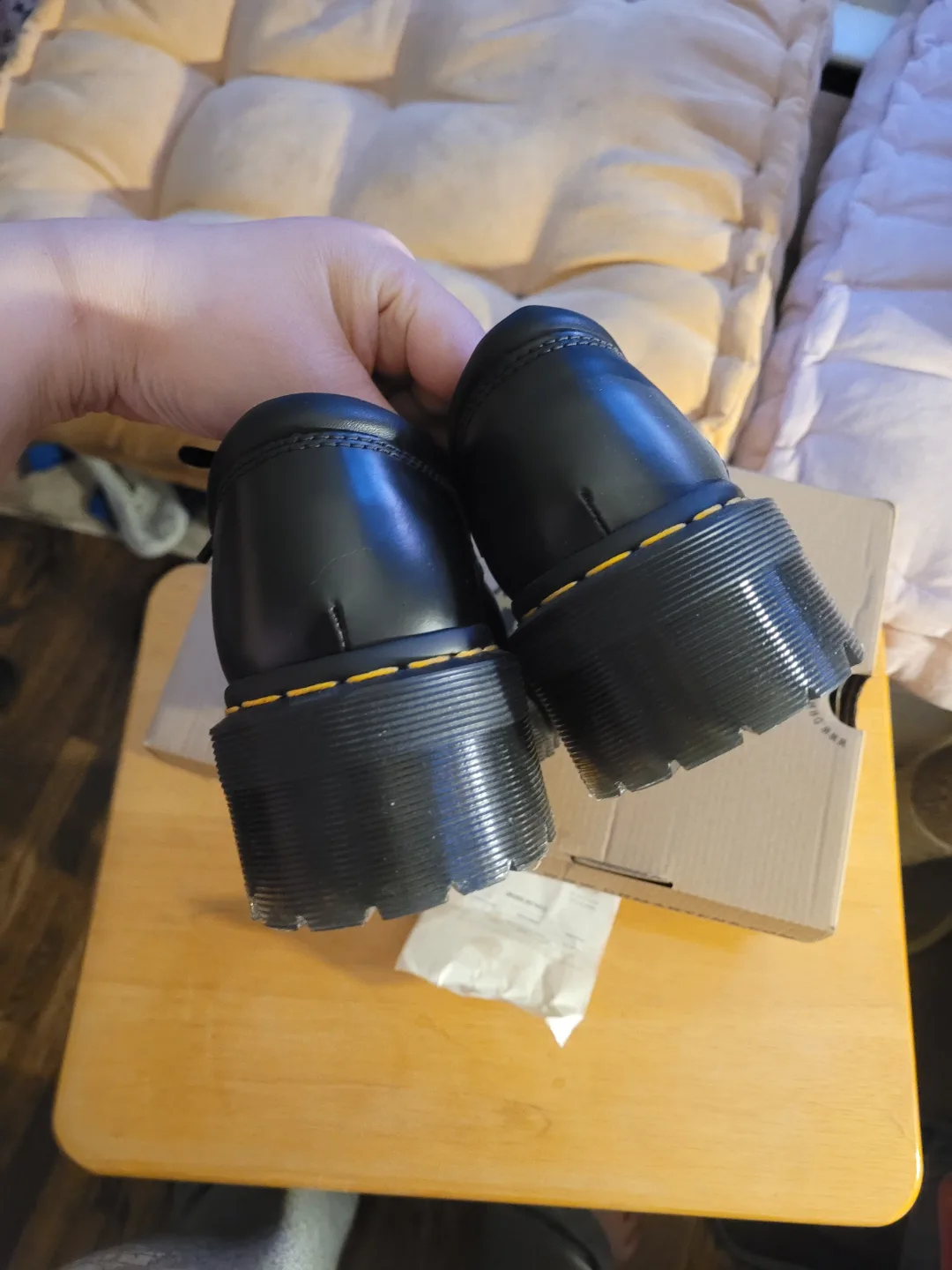 Dr. Martens Black 8053 Quad Leather Platform Shoes BNIB image indicator(4)