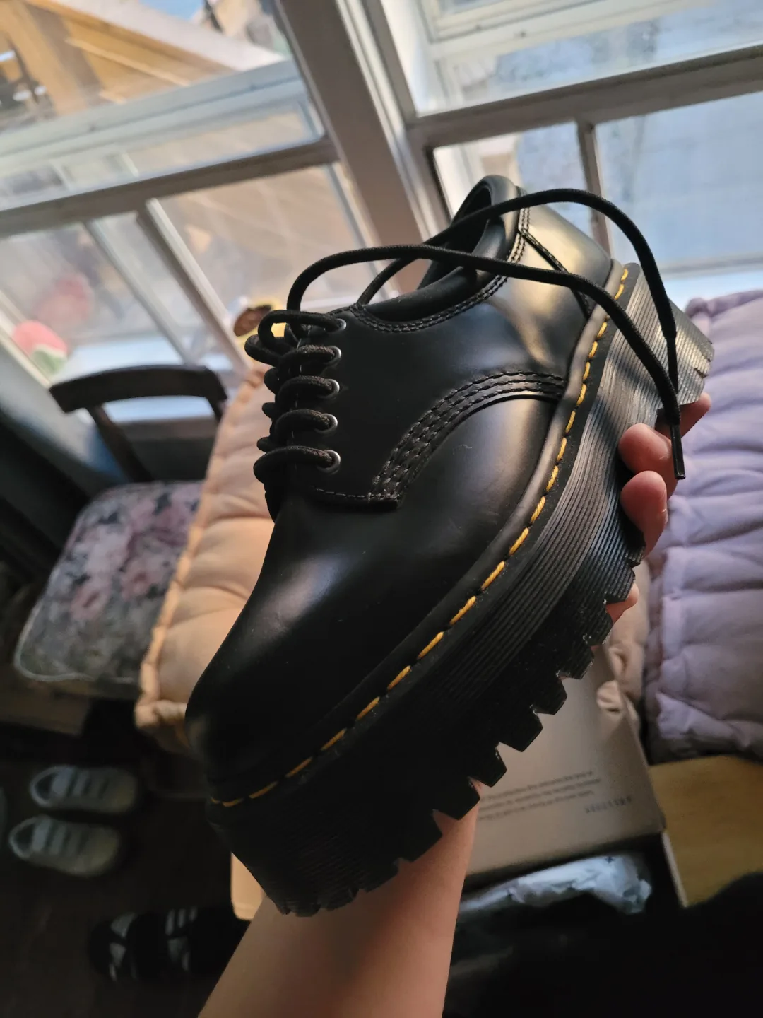 Dr. Martens Black 8053 Quad Leather Platform Shoes BNIB image indicator(7)