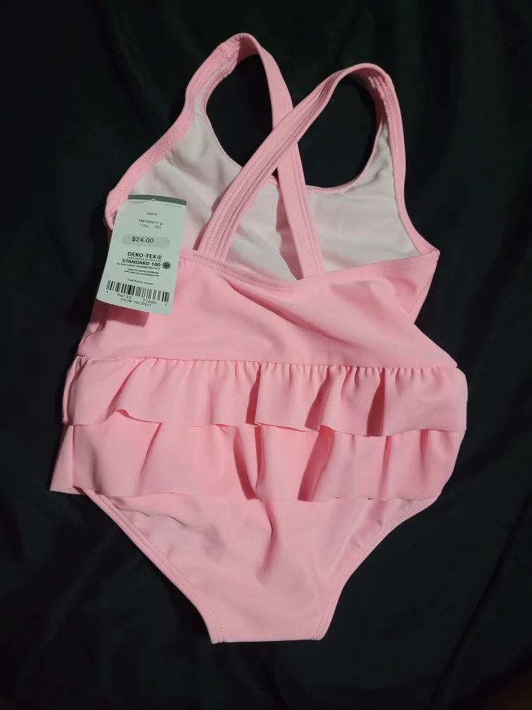 OshKosh B'gosh Pink Swimsuit - Size 12 Months - New image indicator(2)