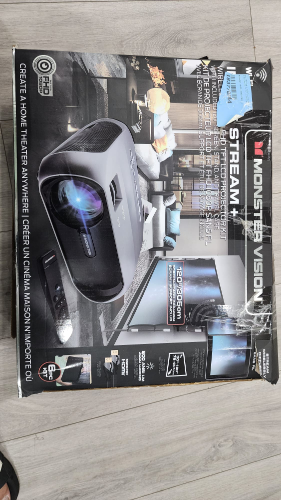 Monster Vision Stream+ 1080p FHD Projector Kit