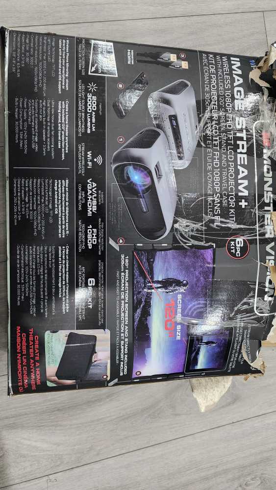 Monster Vision Stream+ 1080p FHD Projector Kit - photo 2