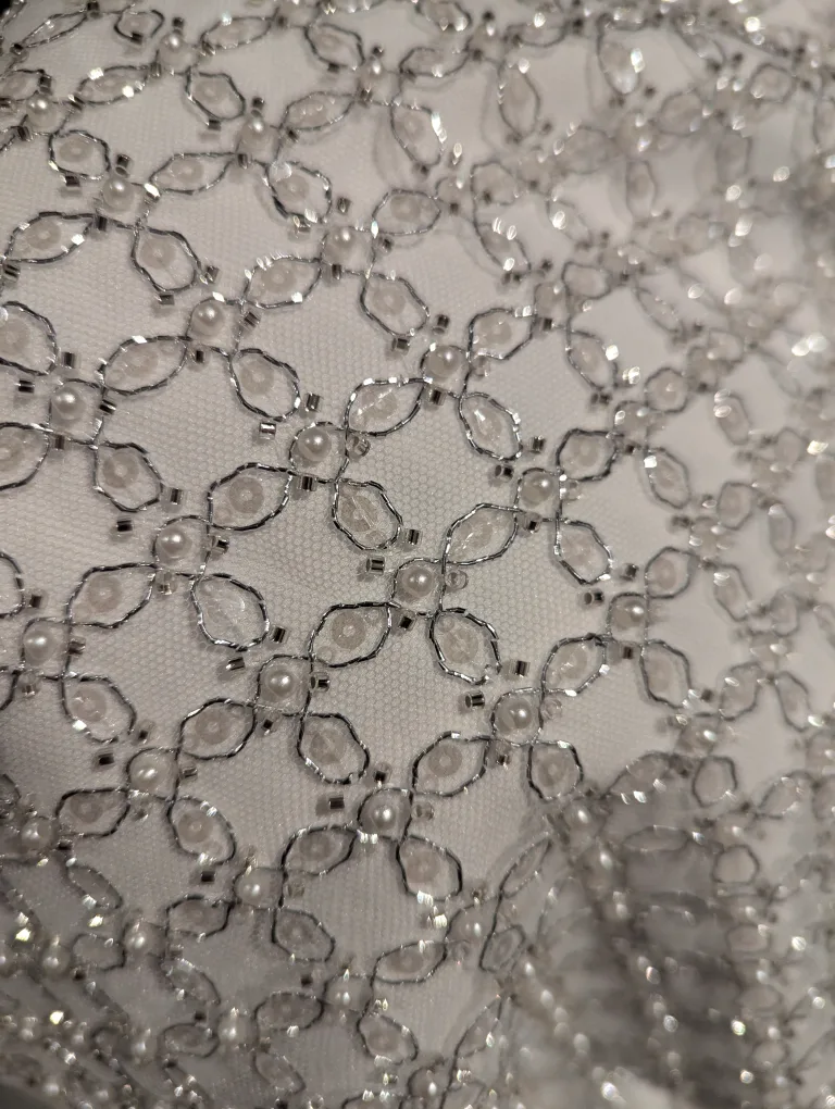 Zara White Beaded Pearl Mini Skirt - XL image indicator(5)