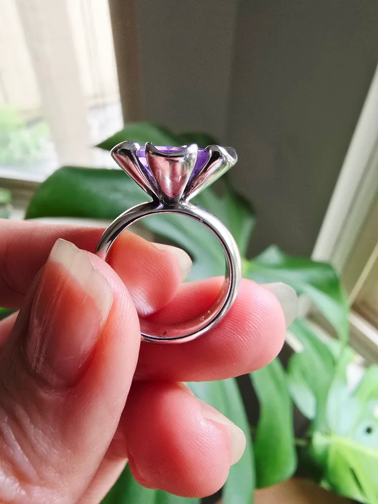 New Amethyst natural 925 sterling silver ring image indicator(4)