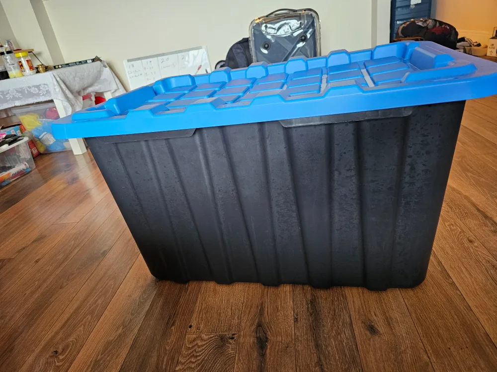 Mastercraft Storage Bin with Lid - Black & Blue thumbnail